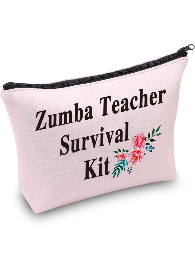 PXTIDY Zumba Teacher Survival Kit Makeup Bag Zumba Dance Teacher Gift (pink)