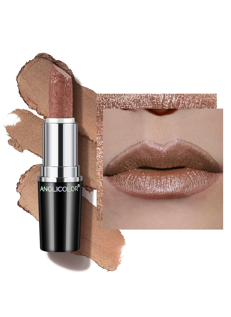 Glitter Brown Lipstick,High Impact Lipcolor,Lightweight Hydrating Formula,Metallic Lipstick For Women For Vegan & Cruelty-Free,Full-Coverage Lip Color (09 GUILTY PLEASURE, 4g)