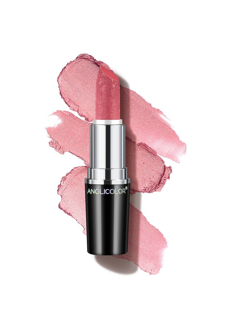 Glitter Pink Lipstick,High Impact Lipcolor,Lightweight Hydrating Formula,Metallic Lipstick For Women For Vegan & Cruelty-Free,Full-Coverage Lip Color (13 BABY ANGEL, 4g)