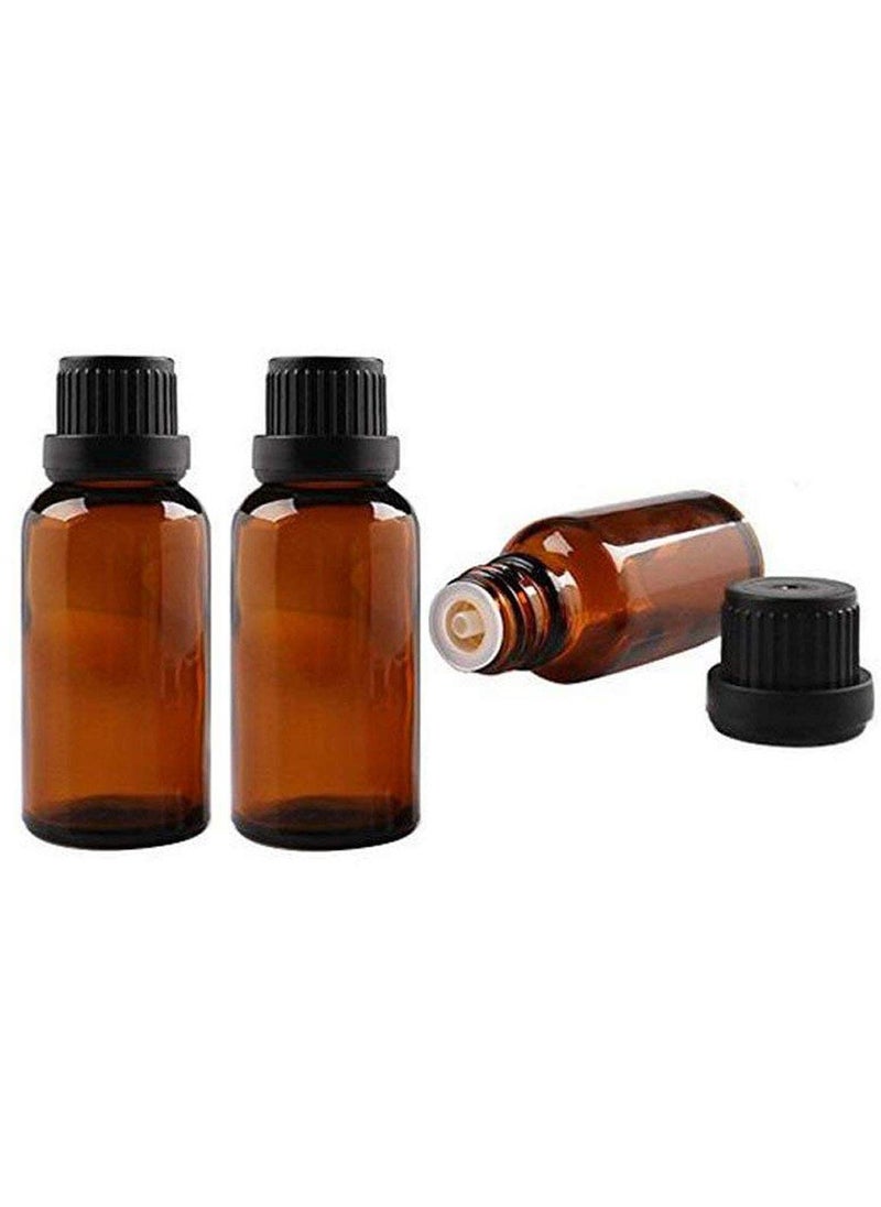 3Pcs Empty Refillable Amber Glass Essential Oil Bottles Vials Attar Jars with Orifice Reducer and Black Cap Perfume Aromatherapy DIY Makeup Tools Accessories size 50ml/1.7oz