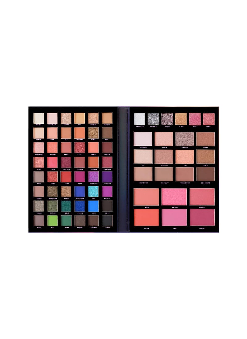 Profusion Cosmetics Euphoric Glam Glamourland 72 Piece Portfolio, Dazzle and Shine's Glamourland with Your Ultimate 72 Piece Holiday Makeup Set, Sparkle All Season With Essential Makeup Tools