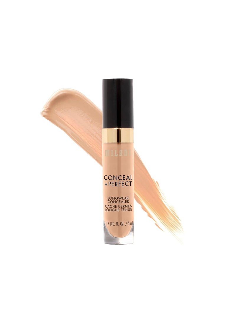 Milani Conceal + Perfect Longwear Concealer - Medium Beige (0.17 Fl. Oz.) Vegan, Cruelty-Free Liquid Concealer - Cover Dark Circles, Blemishes & Skin Imperfections for Long-Lasting Wear