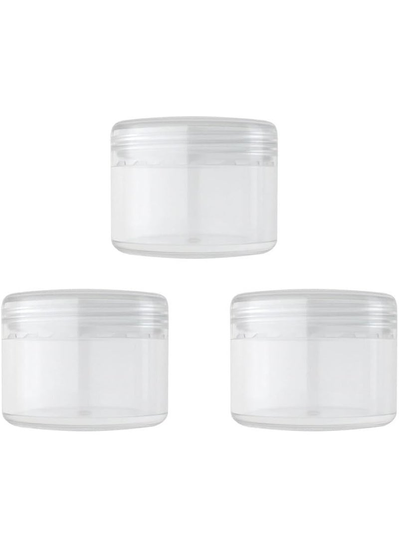 3PCS 250G/8oz Clear Empty Plastic Cosmetic Jars Refillable Round Face Cream Travel Containers with Lids Leak Proof DIY Body Scrub Mask Lotion Storage Pot