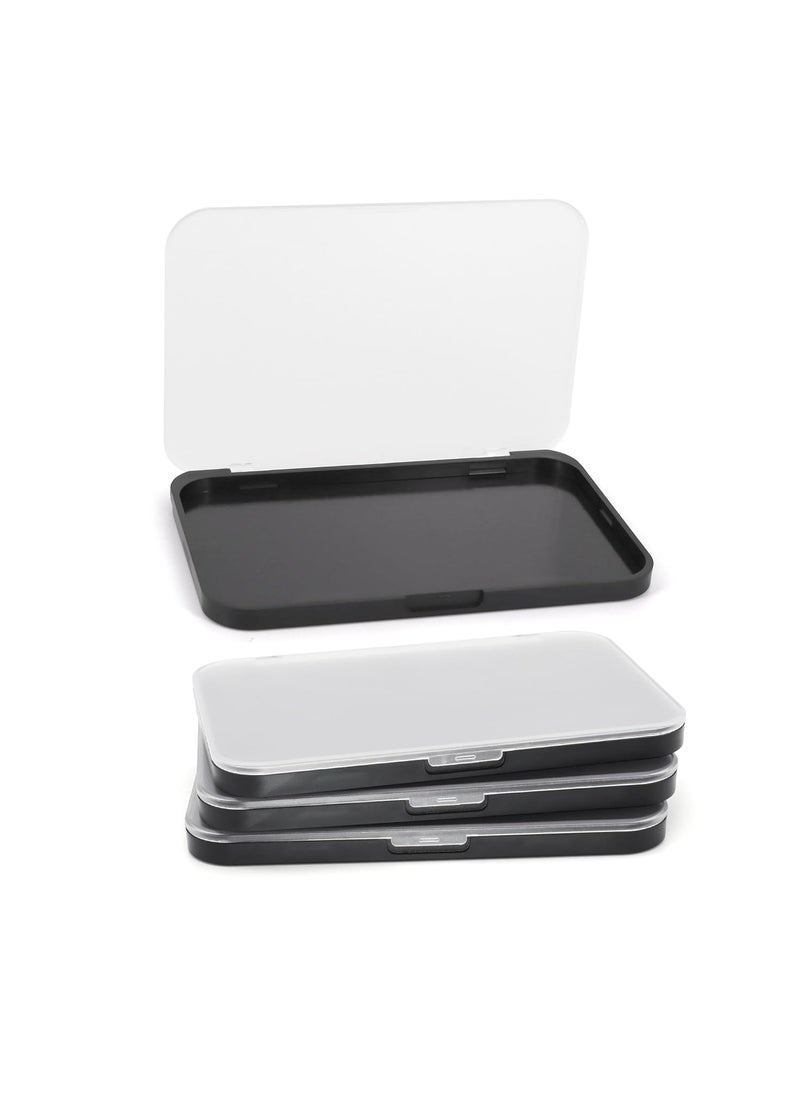 Magnetic Makeup Palette with Frosted Clear Top, 3Pack Empty Eyeshadow Dispensing Storage Box with 60Pcs Adhesive Metal Stickers for DIY Cosmetics Blush Powder-6.69