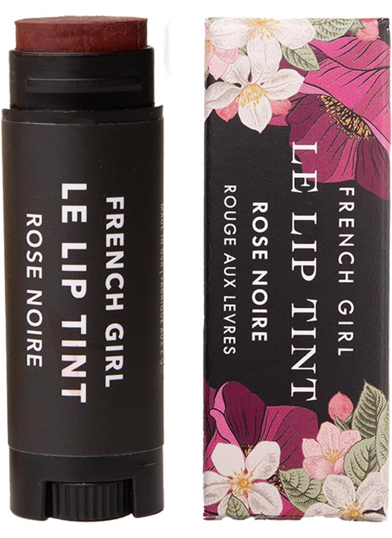 French Girl Le Lip Tint - Moisturizing & Hydrating Lip Balm for Sheer, Buildable Coverage & Shine, Clean Formula, Organic Ingredients, Vegan & Cruelty-Free - Rose Noire