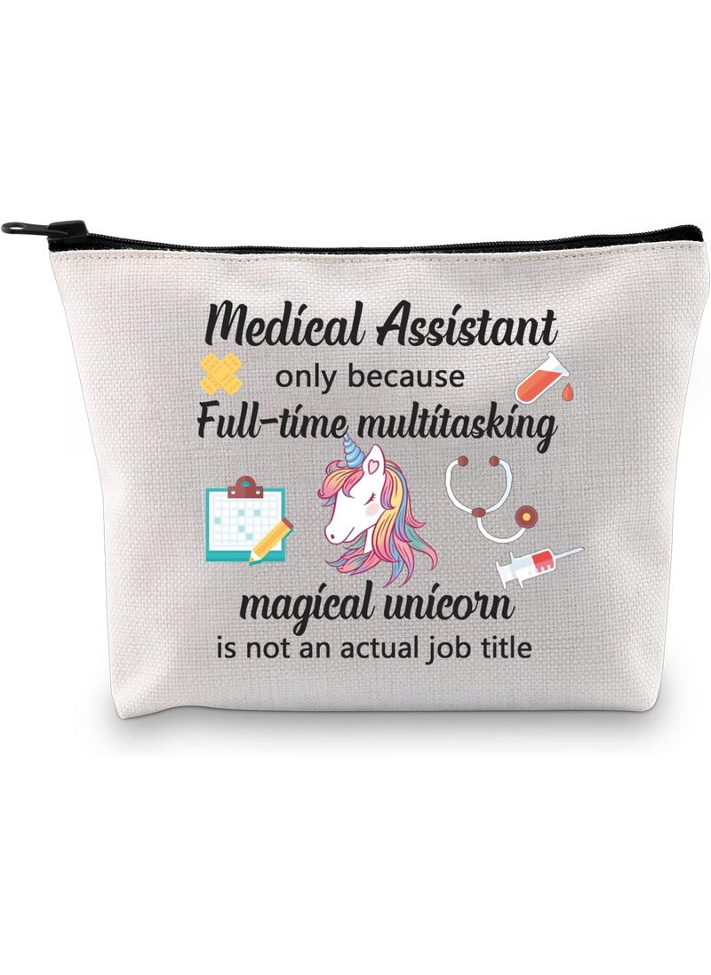 MBMSO Medical Assistant Makeup Bag MA Gift for Nurse Medical Assistant Graduation Gift Cosmetic Pouch Bag Unicorn Bag (Medical Assistant bag)