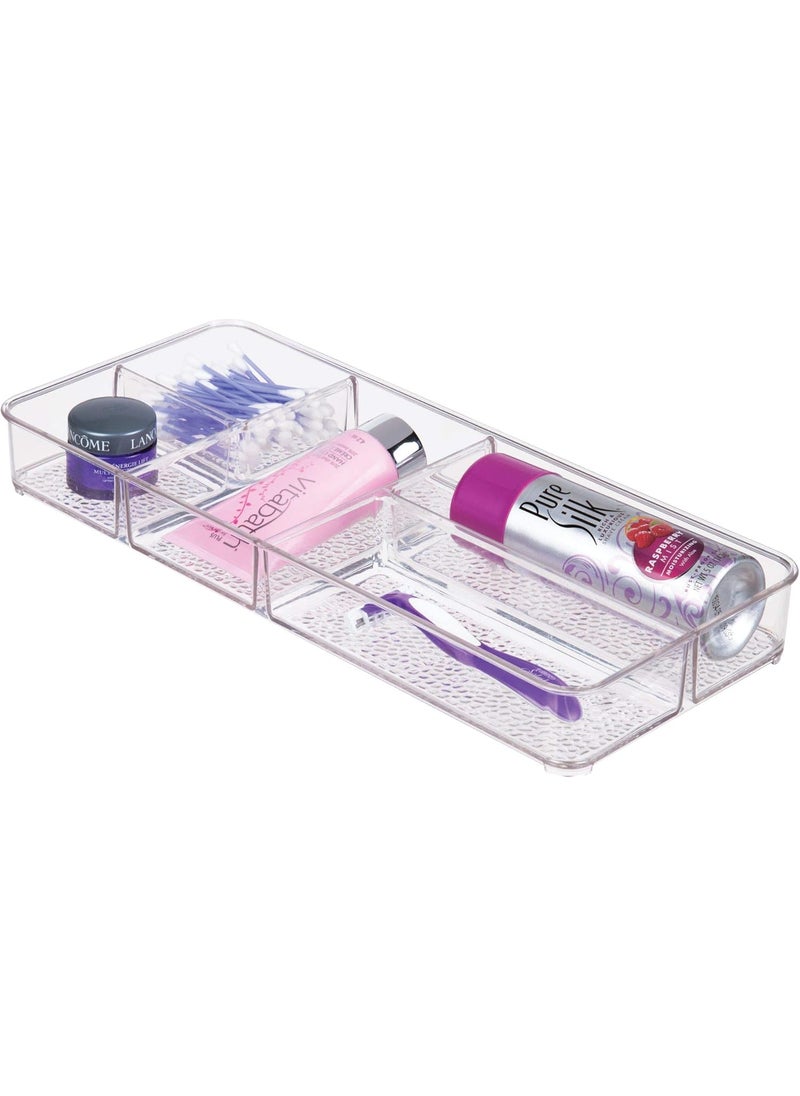 iDesign Rain Plastic Divided Vanity Organizer, Storage Tray for Cosmetics, Makeup, and Accessories on Vanity, Countertop, Bathroom, or Cabinet, 5 Compartments, 5 Compartments, Clear