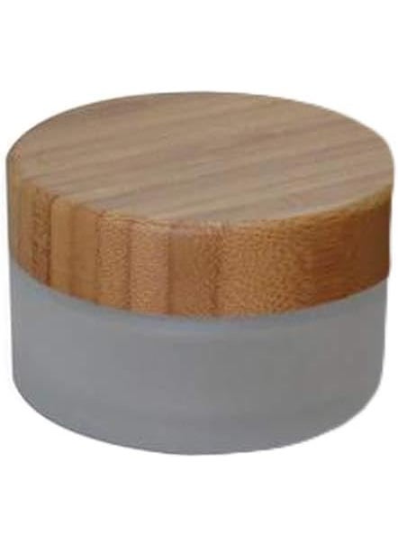 1Pcs 100ml/100g/3.3oz Empty Refillable Frosted Glass Cream Bottles Cosmatic Makeup Sample Packing Storage Vial Pots Jars with Environmental Bamboo Lid