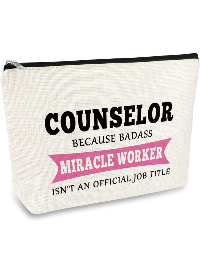 School Counselor Gift Counselor Cosmetic Bag Counselor Appreciation Gift for Women Makeup Bag Thank You Gift for School Counselor Graduation Christmas Teachers' Day Gift for Counselor Retirement Gift