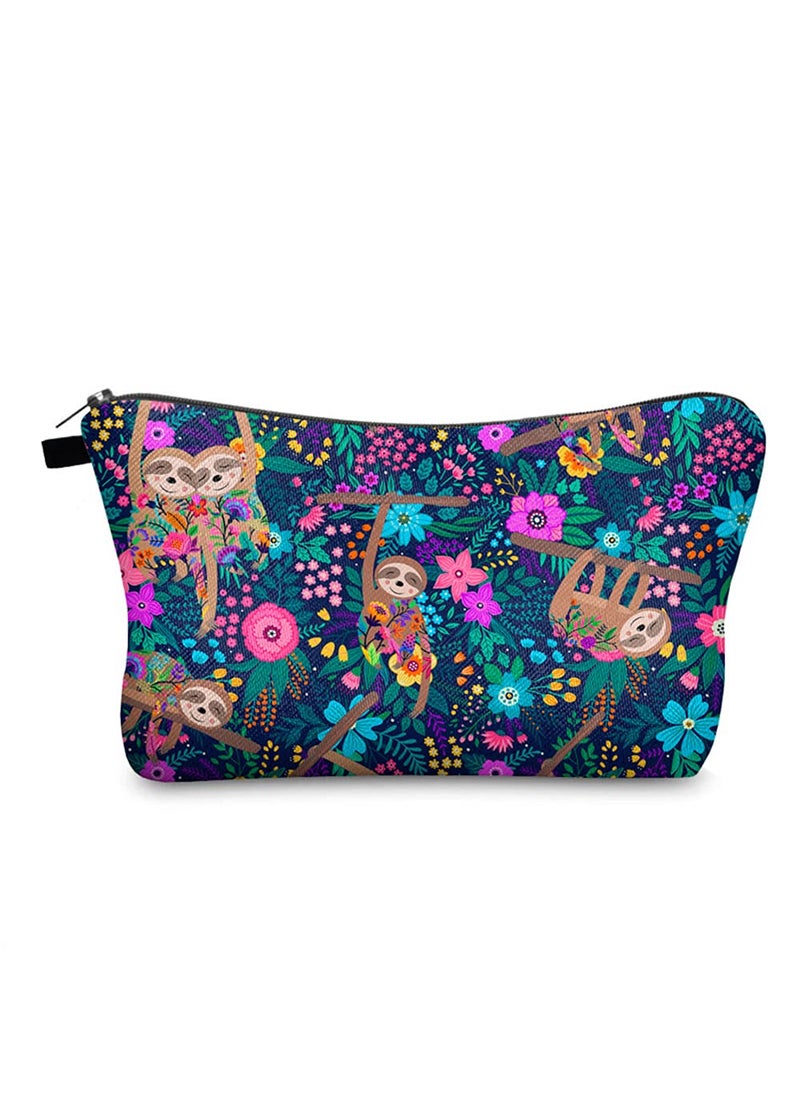 FITINI Makeup Bag SlothTravel Small Portable Cosmetic Organizer Pouch for Women Girls Zipper Waterproof Clutch Toiletry Storage Purse