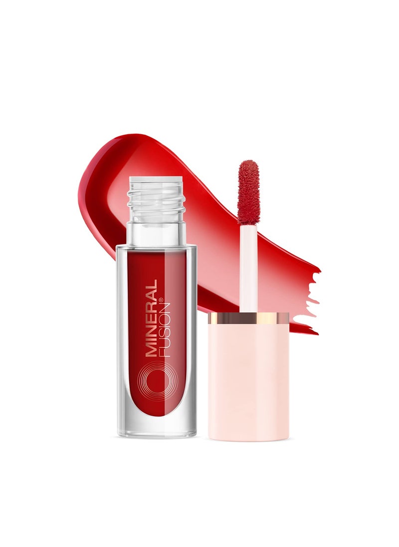 Mineral Fusion 2-in-1 Lip & Cheek Stain Syrah, 0.10 fl oz, Bright Red hydrating, long-lasting, matte lip and cheek color