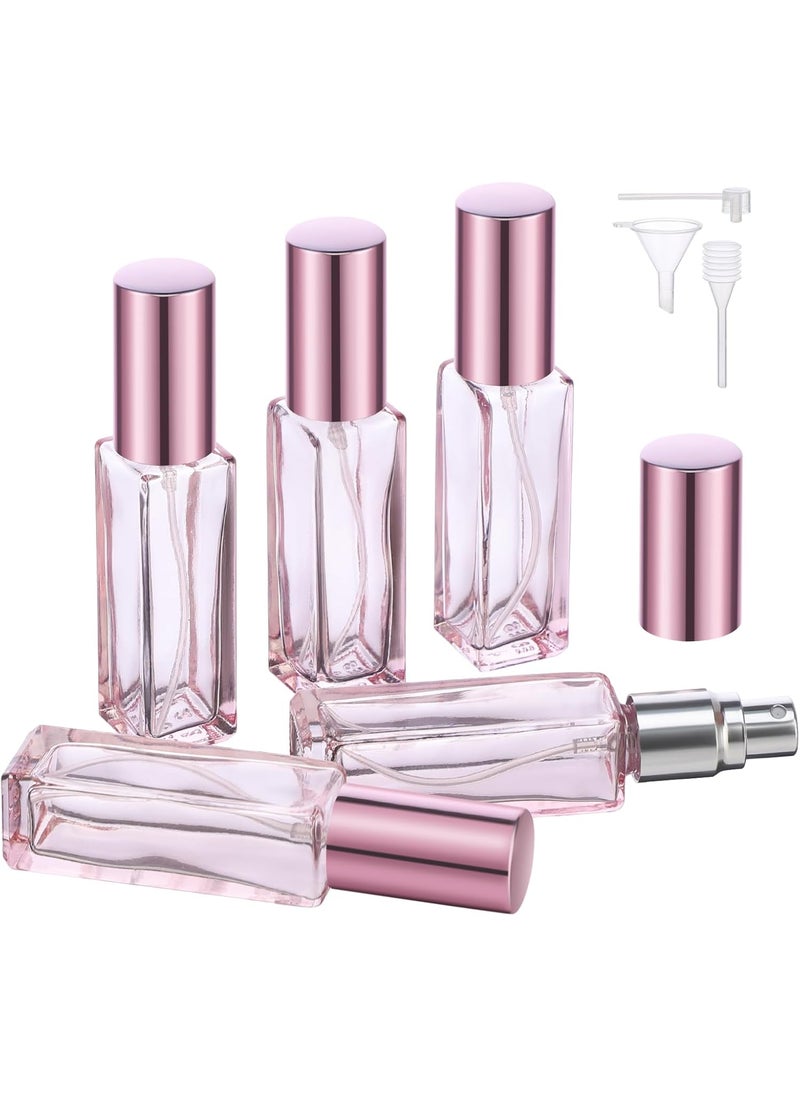Segbeauty 5pcs Perfume Atomizer Travel, 10ML Mini Refillable Perfume Bottle Sprayer, Travel Cologne Sprayer Portable Glass Fine Mist Cosmetic Container Dispenser Set for Fragrance Makeup Toiletries
