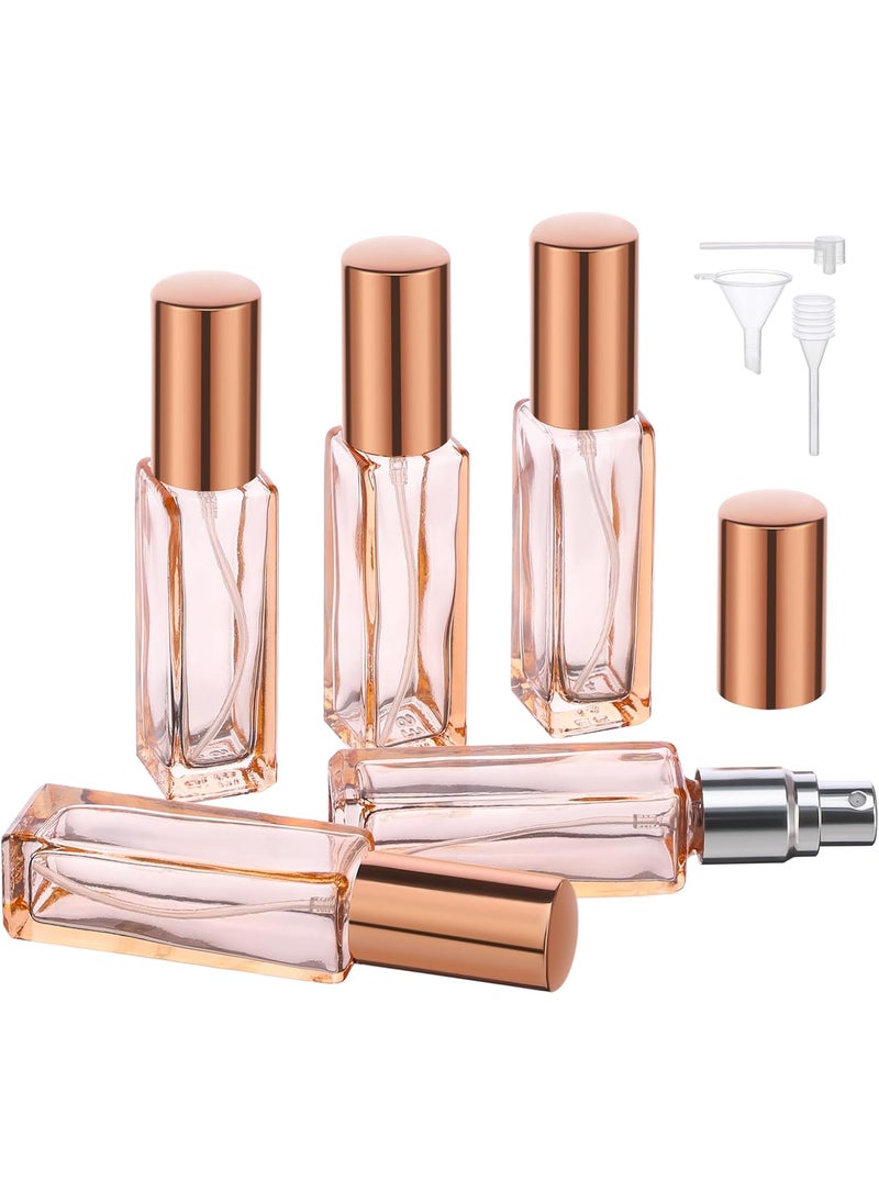 Segbeauty Portable Mini Perfume Atomizer Bottle, 5pcs Empty Refillable Cologne Spray Bottles, 10ML Small Travel Glass Perfume Bottle Fine Mist Sprayer Scent Pump Case for Cologne Fragrance