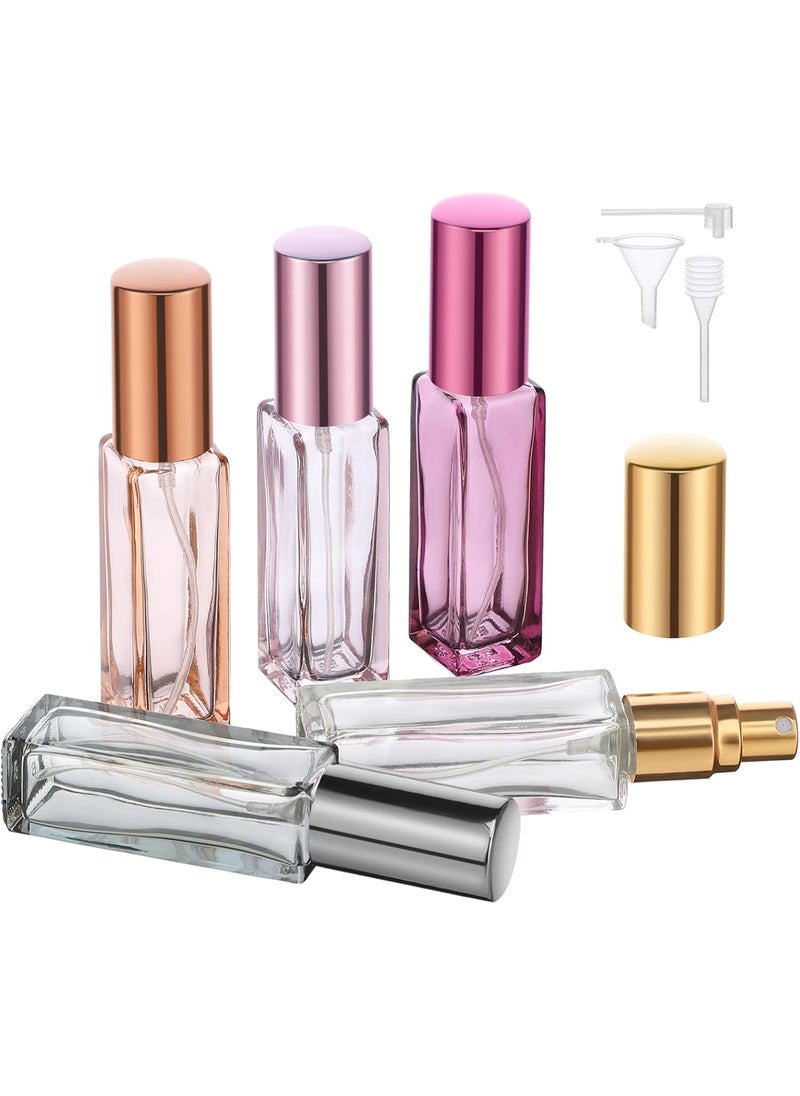 Segbeauty 5pcs 10ML Perfume Travel Refillable, Mini Cologne Perfume Bottles Empty, Portable Atomizer Sprayer for Perfume Travel Size Spray Bottle Pocket Glass Spray Bottles Toiletries Sample Dispenser