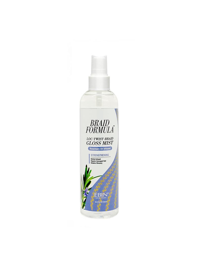 EBIN NEW YORK Braid Formula Loc Twist Braid Gloss Mist - Rosemary Oil Infused, Strengthening, Hydrating, Moisturizing, Scalp Hair mist, Itch relief, refresh, cooling, Scalp treatment, shine spray