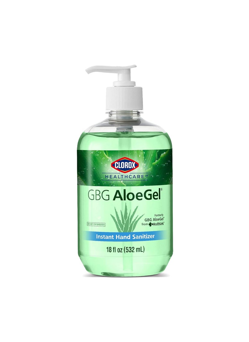 Clorox Healthcare GBG AloeGel Hand Sanitizer Gel 18oz (532ml) Hand Sanitizer Gel | Bleach Free Instant Hand Sanitizer Gel with Pump Sanitizer Dispenser