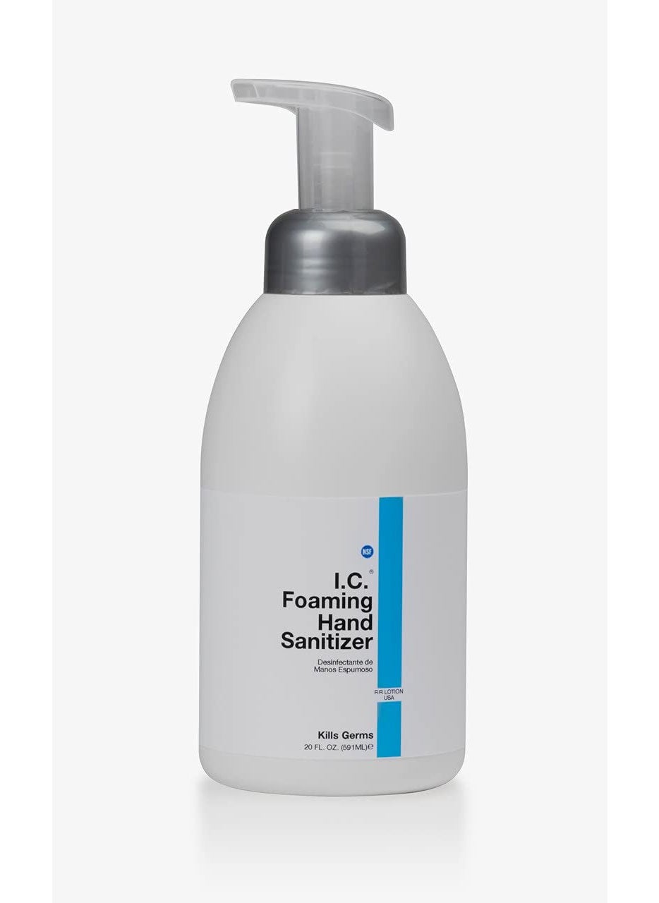 I.C. Alcohol Free Foaming Hand Sanitizer, Kills 99.99% of Common Bacteria & Germs. Fast & Effective, Fragrance Free, Moisturizes & Conditions, will not dry out hands. 20oz. USA, Bottle (ICHS-20)