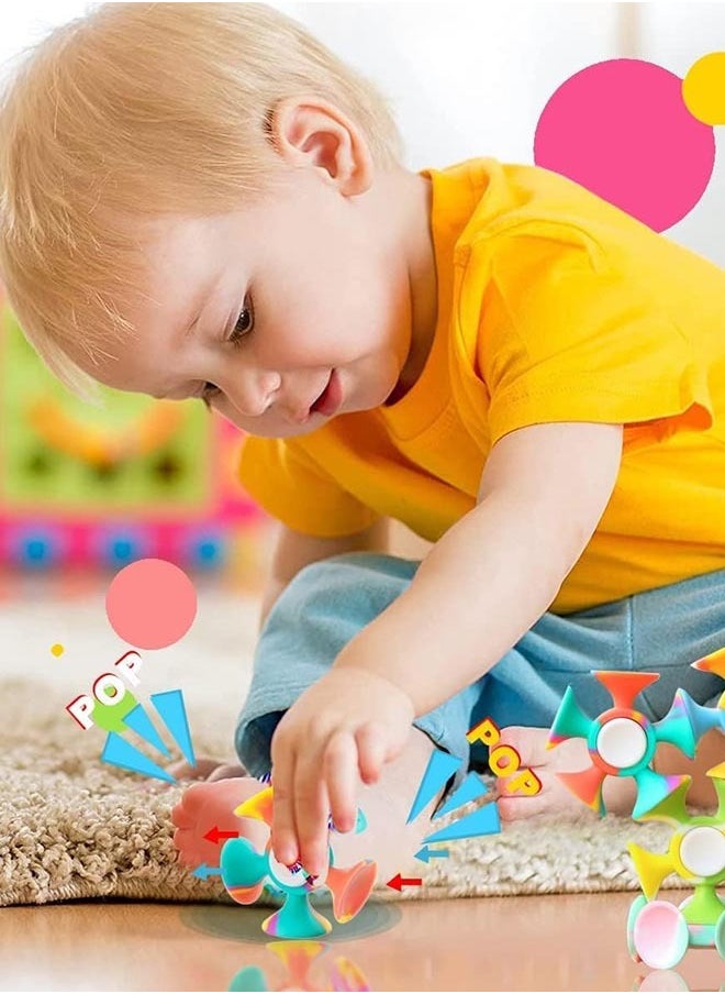 Silicone Sucker Fidget Spinners, Multicolor, Round, Fidget Spinner, Toys & Games, Casual, All Ages, Kids and Adults, Including Those with Sensory Needs
