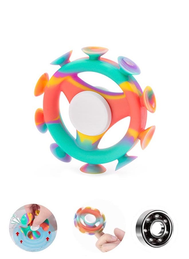 Silicone Sucker Fidget Spinners, Multicolor, Round, Fidget Spinner, Toys & Games, Casual, All Ages, Kids and Adults, Including Those with Sensory Needs
