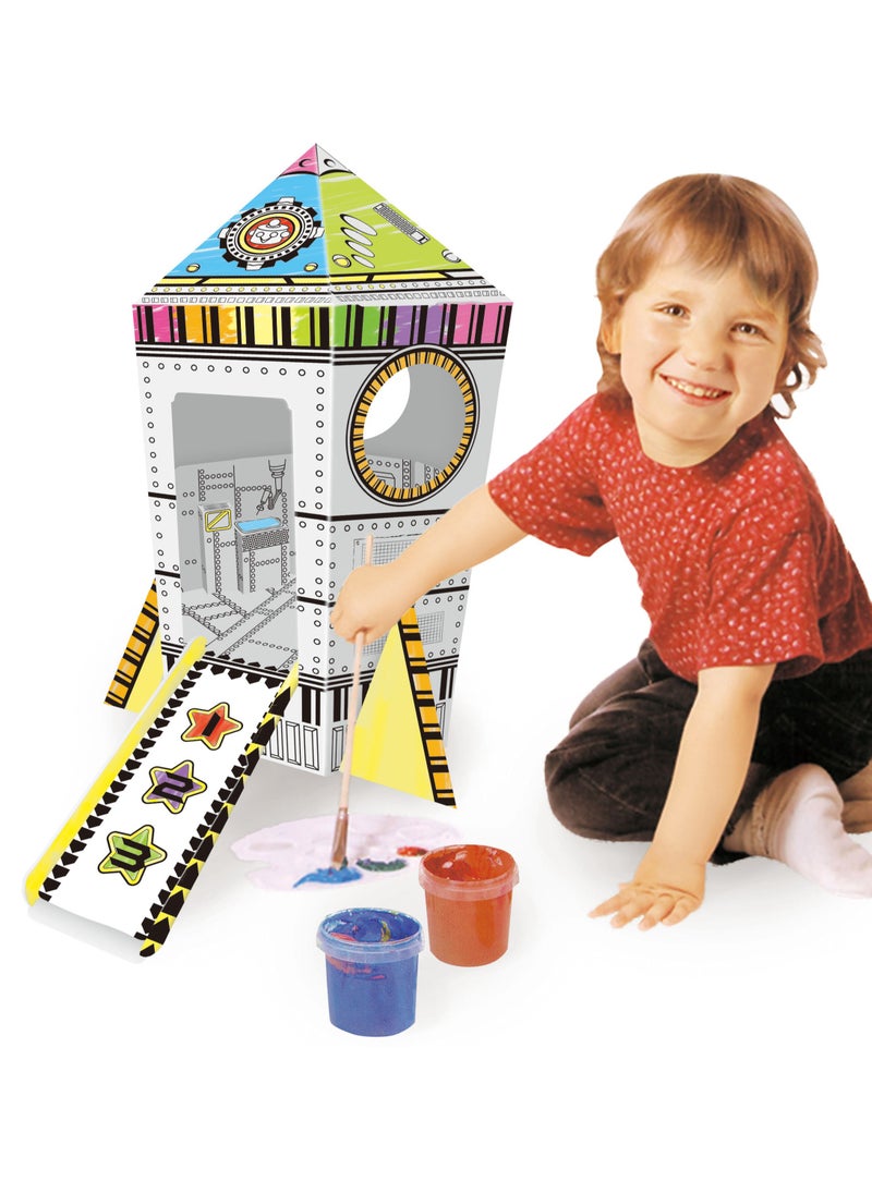 Coloring Cardboard Puzzle Rocket A