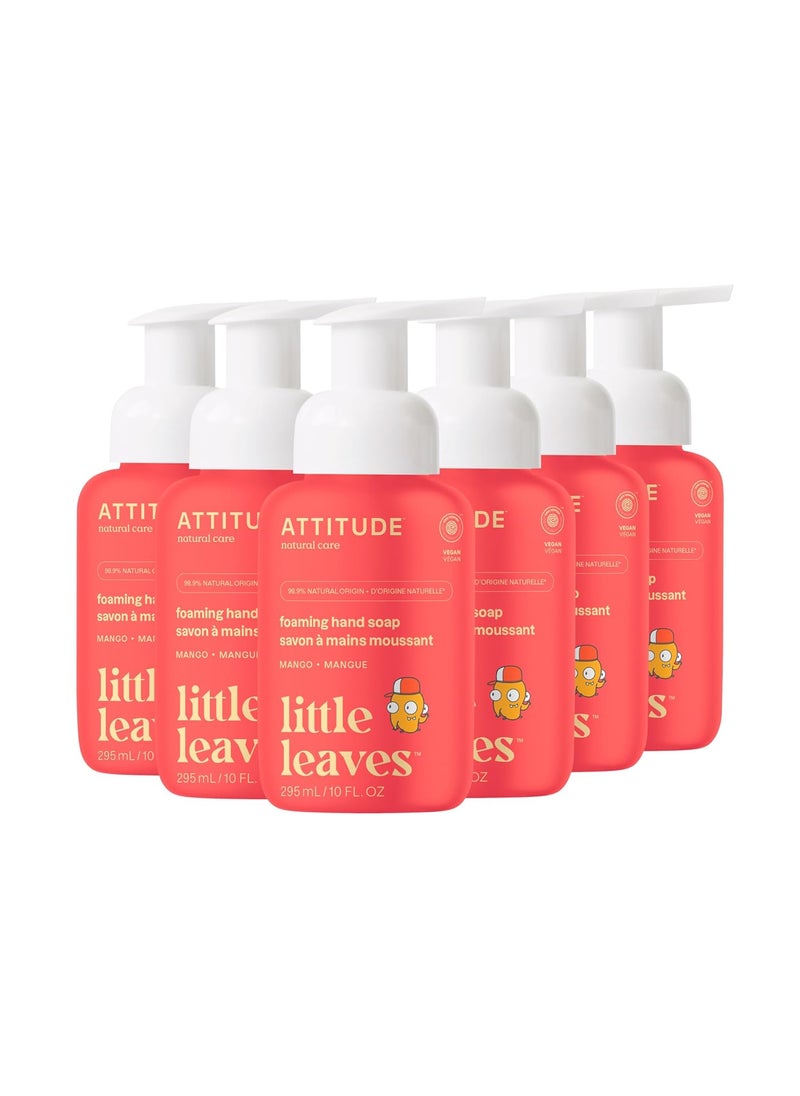 ATTITUDE Foaming Hand Soap for Kids, EWG Verified, Dermatologically Tested, Plant- and Mineral-Based Ingredients, Vegan, Mango, 10 Fl Oz (Pack of 6)