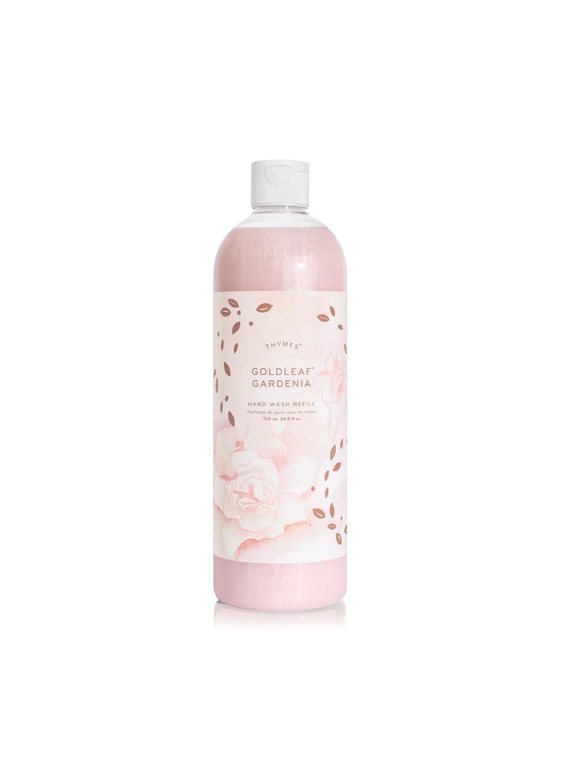 Thymes Hand Wash Refill - Lightly Scented Liquid Hand Soap for Bathroom and Kitchen Refill - Moisturizing Formula with Natural Ingredients (Goldleaf Gardenia, 24.5 fl oz)