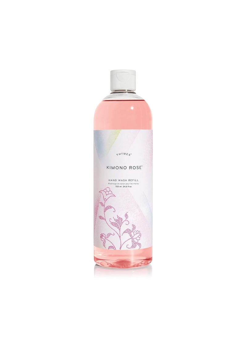 Thymes Hand Wash Refill - Lightly Scented Liquid Hand Soap for Bathroom and Kitchen Refill - Moisturizing Formula with Natural Ingredients (Kimono Rose, 24.5 fl oz)