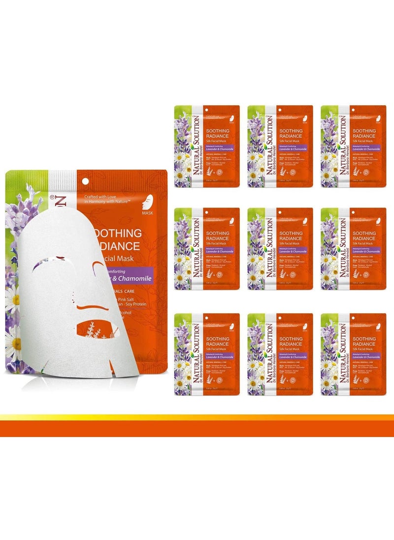 Natural Solution Face Mask for Women, Enriched with Lavender & Chamomile, Moisturizing and Hydro Nourishing, Deep Pore Cleansing, Facial Skin Care- Pack of 10