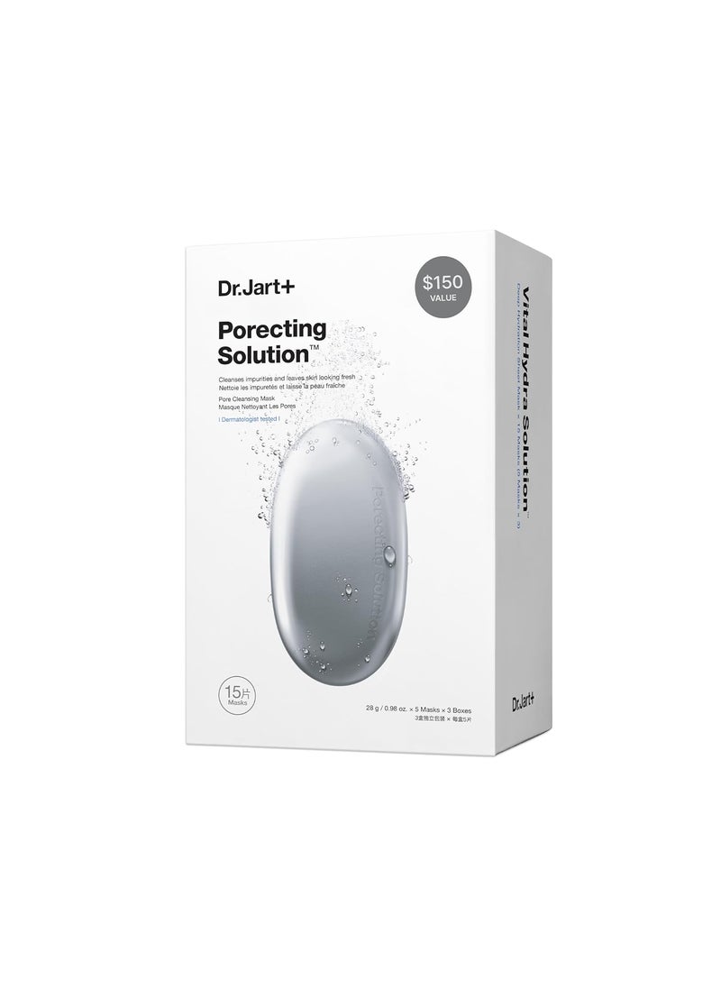 Dr.Jart+ Dermask Porecting Solution Face Mask for Reducing Oil and Pore Tightening | Bubbling Charcoal Korean Face Mask | Korean Skin Care