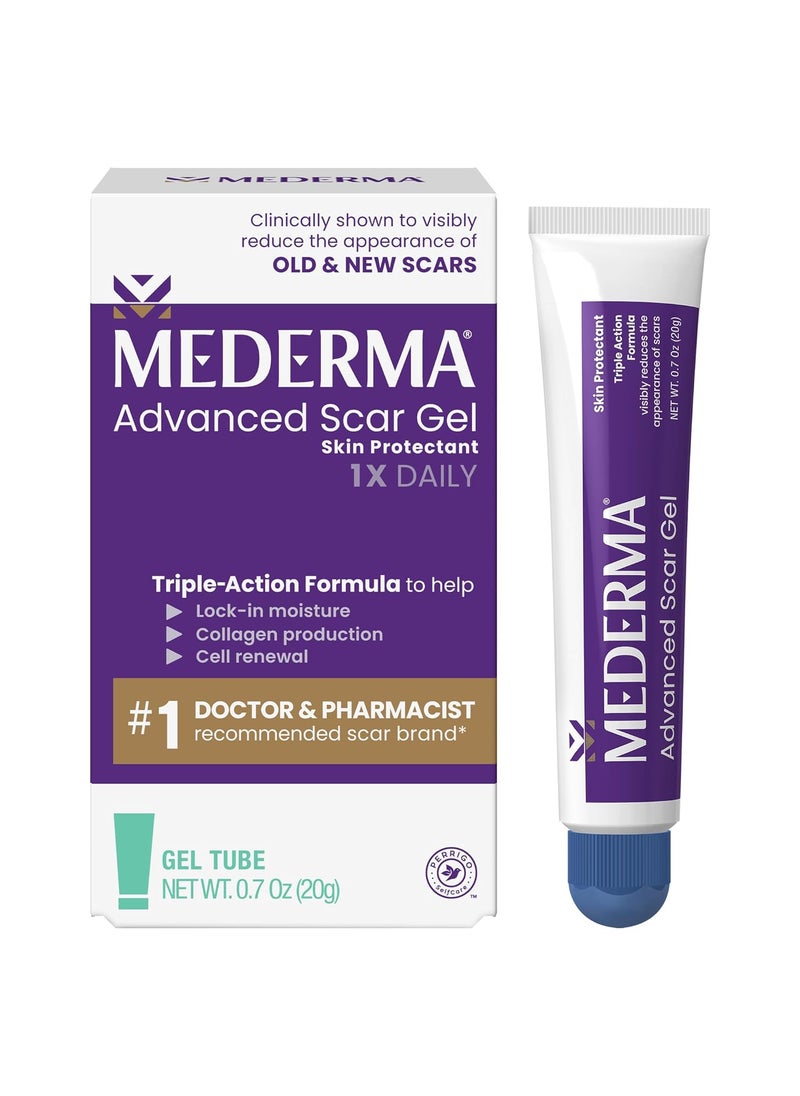 Mederma Advanced Scar Gel, Treats Old and New Scars, Reduces the Appearance of Scars from Acne, Stitches, Burns and More, 0.70oz (20g)