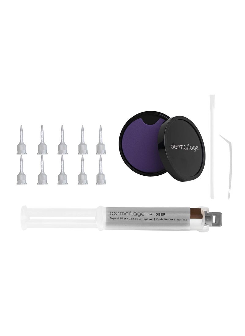 Dermaflage Scar Filler Kit - Deep - Deep Scar Cover and Waterproof Concealer for Acne Scars Wrinkles, and Ice Pick Scars Makeup, 1 mo supply