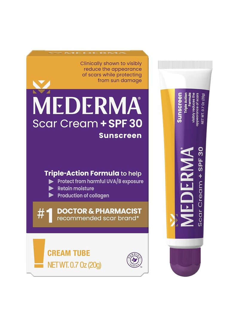 Mederma Scar Cream Plus SPF 30, Sunscreen, Protects from Sun Damage, Reduces the Appearance of Scars