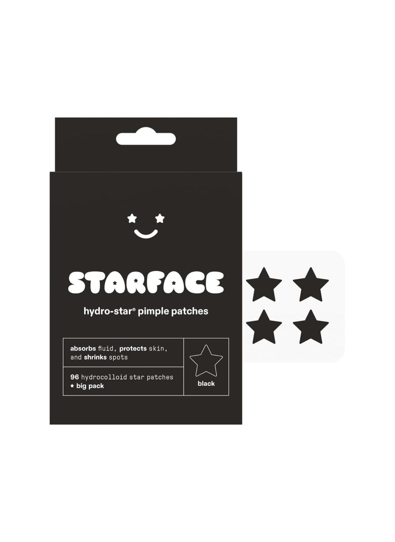 Starface Black Star BIG PACK, Hydrocolloid Pimple Patches, Absorb Fluid and Reduce Redness, Cute Star Shape, Cruelty-Free Skincare (96 Count)
