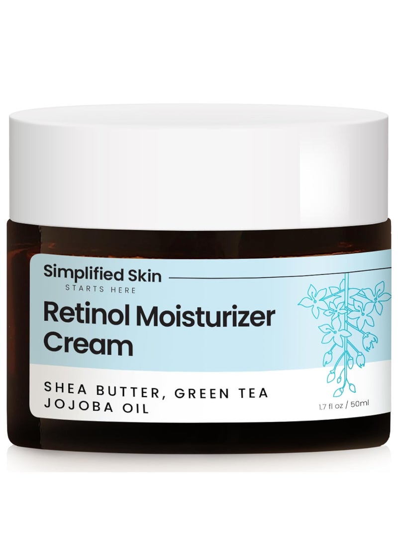 Retinol Cream for Face - 2.5% Retinol Moisturizer with Vitamin E & Hyaluronic Acid for Anti-Aging & Wrinkles - Retinol Night Cream for Face - Hydrating Retinol Facial Moisturizer Cream - 1.7 Oz