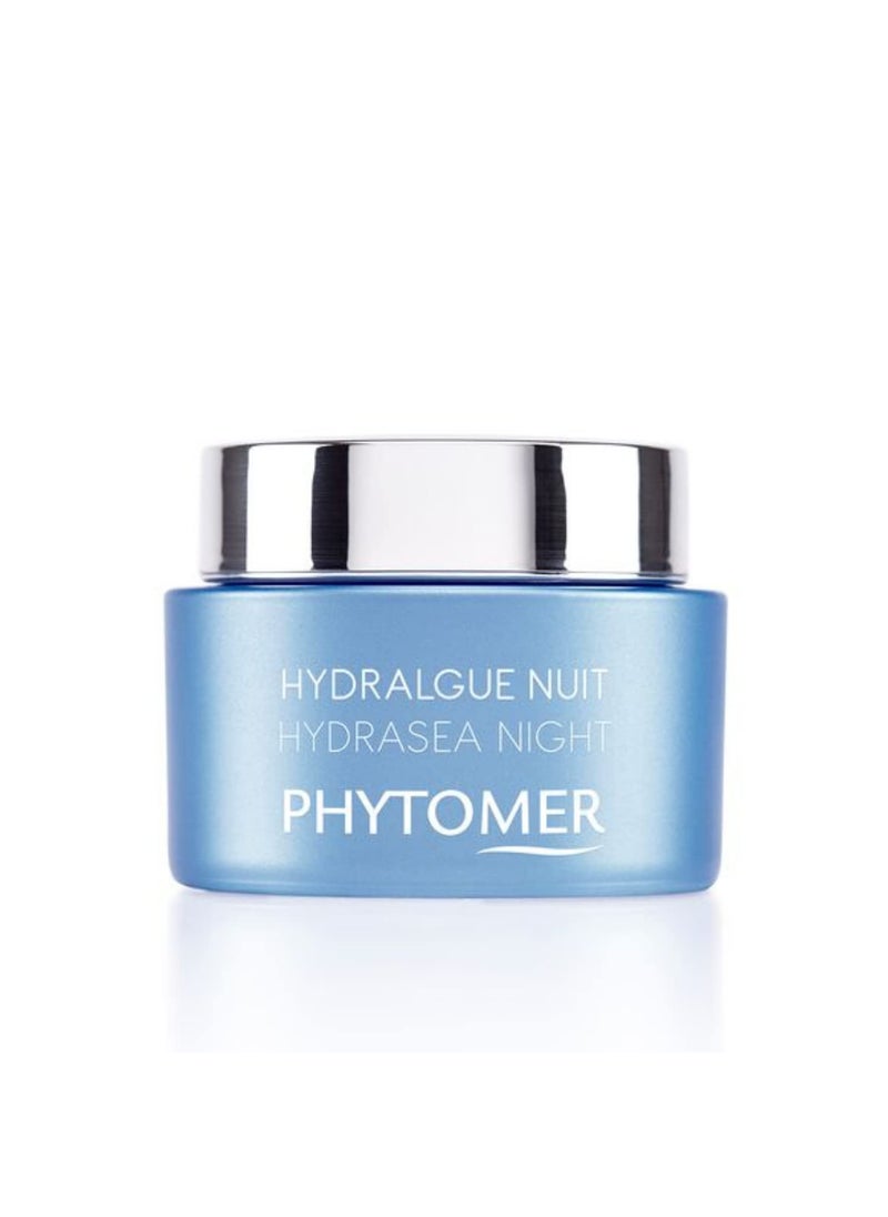 Phytomer Hydrasea Moisturizing Night Cream | Intensely Nourishing Face Moisturizer | Plumps and Hydrates Dry Skin | Anti Aging Overnight Cream | 50ml