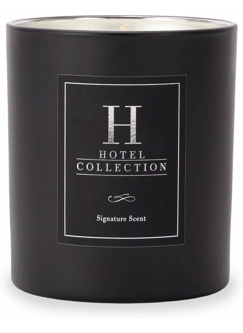 Midnight in Paris 14oz Single Candle Black Glass Round Hotel Inpsired Luxury Scent