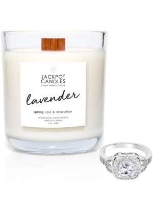 Lavender Candle with Ring Inside (Surprise Jewelry Valued at $15 to $5,000) Ring Size 5