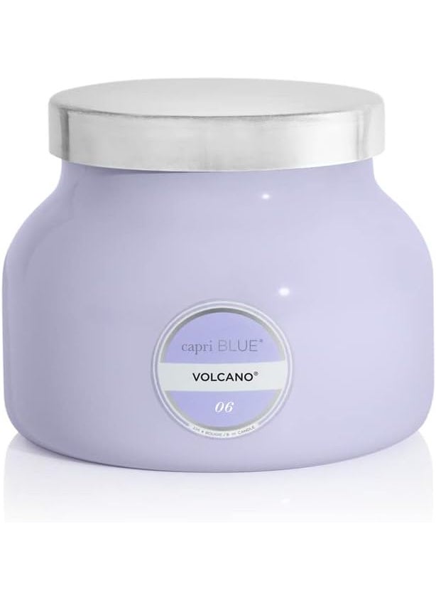 Capri Blue Volcano Scented Candles - Luxury Glass Jar Candles for Home Scented with Tropical Fruit & Sugared Citrus - Soy Wax Blend - Lavender Colored Jar (8 oz)