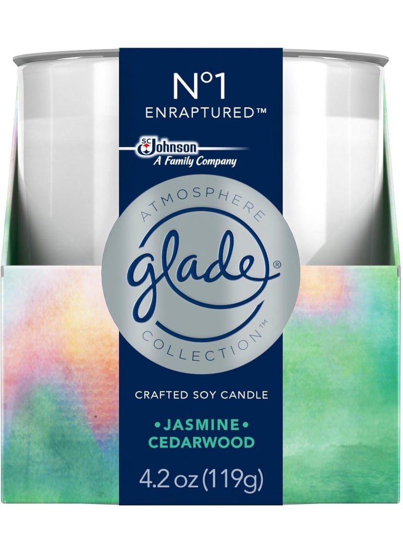 Glade Crafted Soy Candle, Air Freshener, Enraptured, Jasmine Cedarwood, 4.2 oz