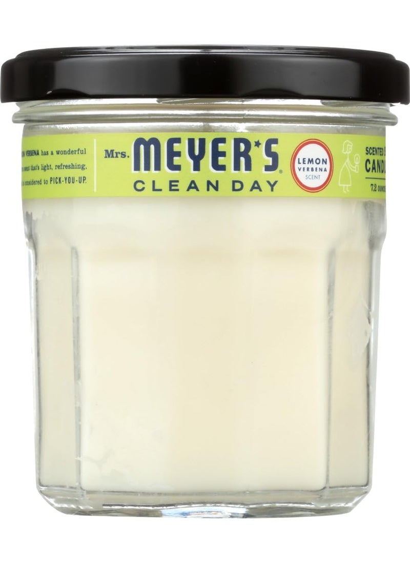 MRS. MEYER'S CLEAN DAY Scented Soy Candle, Large Glass, Lemon Verbena, 7.2 oz, 2 ct