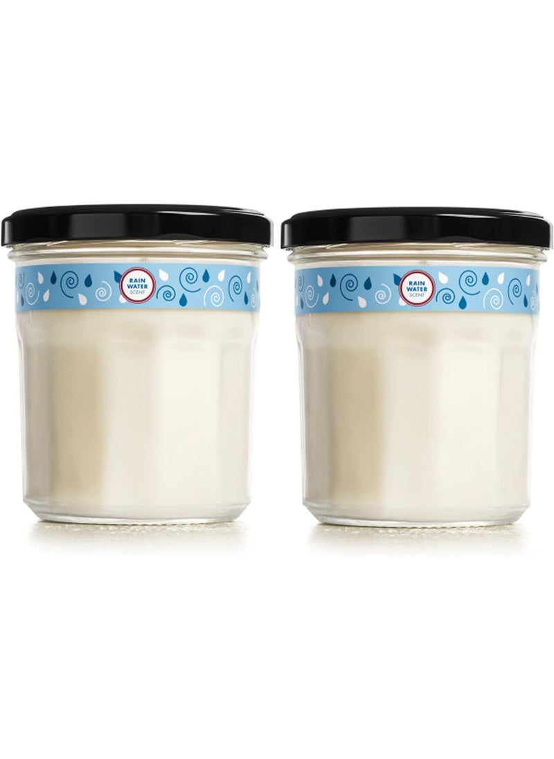 MRS. MEYER'S CLEAN DAY Soy Aromatherapy Candle, 35 Hour Burn Time, Made with Soy Wax and Essential Oils, Rain Water, 7.2 oz - Pack of 2