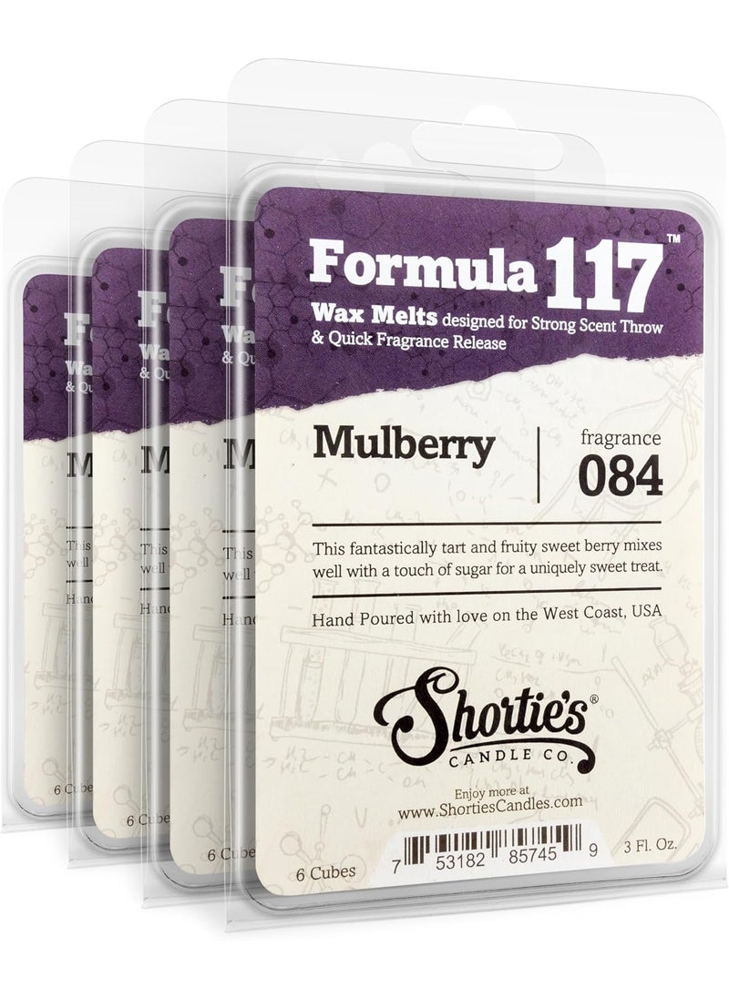 Shortie's Candle Company Mulberry Wax Melts Bulk Pack - Formula 117-4 Highly Scented 3 Oz. Bars (12 Oz. Total) - Made with Natural Oils - Christmas & Holiday Air Freshener Cubes Collection