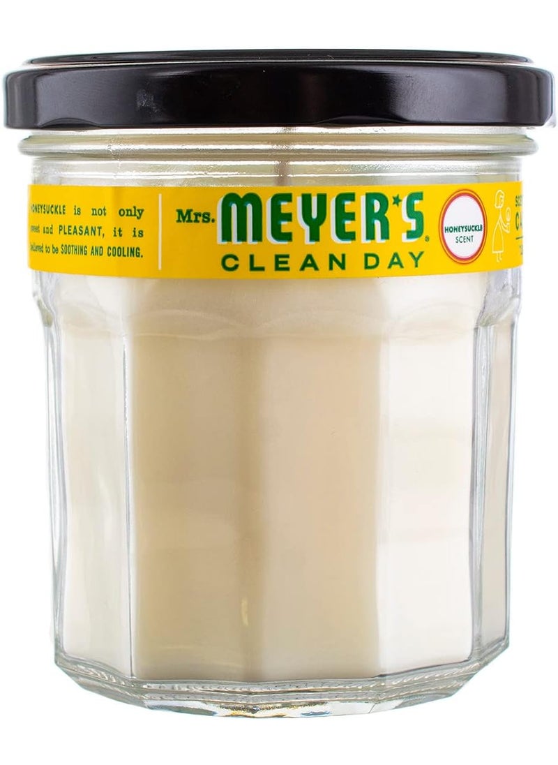 MRS. MEYER'S CLEAN DAY Aromatherapy Candle, 35 Hour Burn Time, Made with Soy Wax and Essential Oils, Honeysuckle, 7.2 Oz, Pack of 2