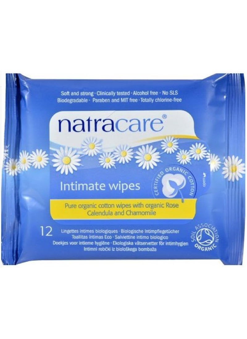 NATRACARE Wipes,Intimate,Cotton, 12 CT (Pack of 6)
