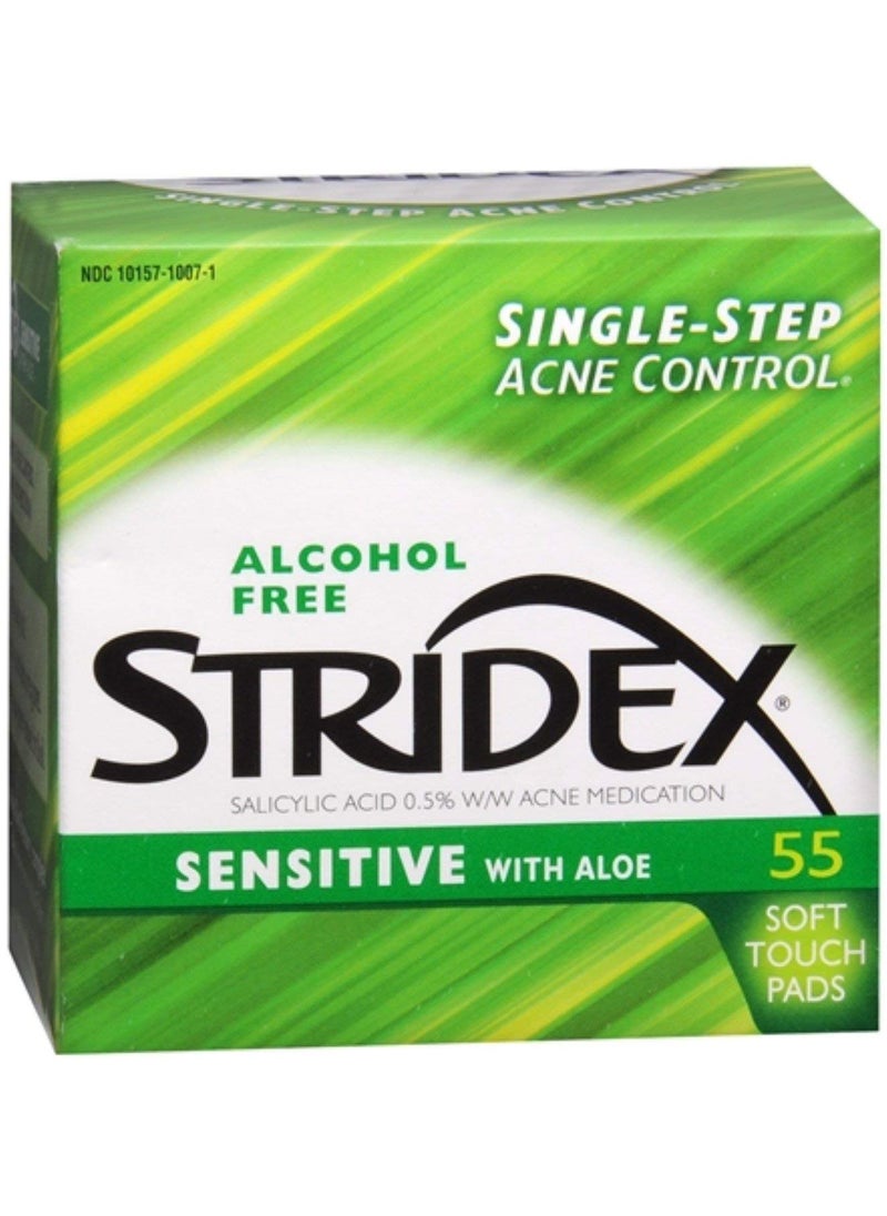 Stridex Sensitive Skin Acne Medication Pads, Salicylic Acid 0.5%, 210 Count (Pack of 3)