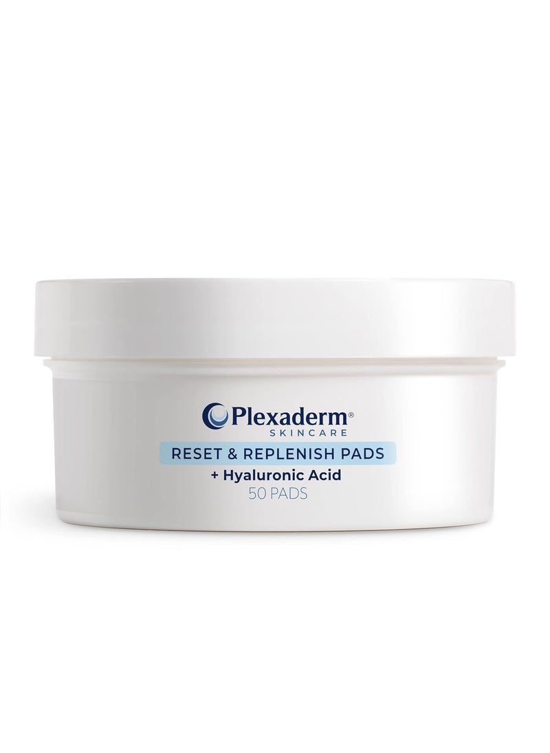 Plexaderm Reset and Replenish Pads with Hyaluronic Acid - remove Dirt, Oil & Makeup and Hydrate Skin