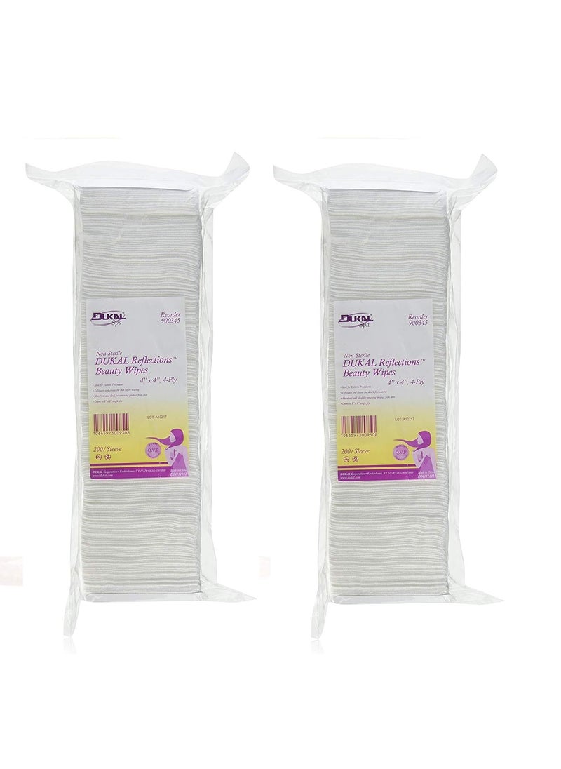 Non-Sterile - DUKAL Reflections Beauty Wipes - Latex Free (4-Ply) (4