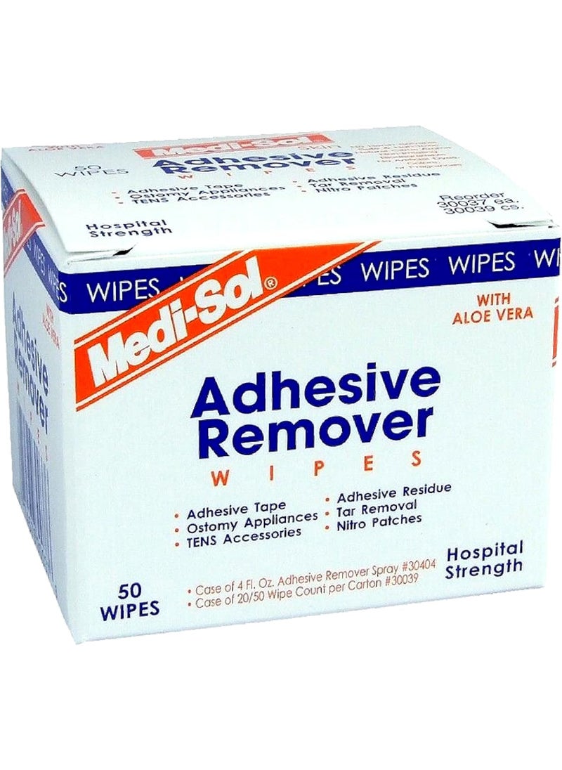 De-Solv-it! 30037 Orange Sol 50 Count Medi-Sol Adhesive Remover Wipes
