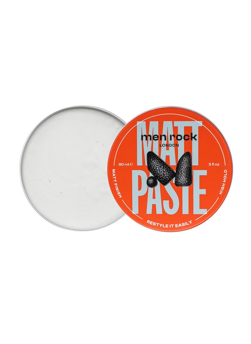 Men Rock Matt Paste Hair Styling with Matt Finish and High Hold, Water Based with No Shine, 90ml