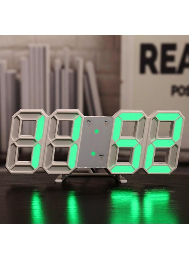 Intelligent 3D Clock Led Digital Alarm Clock Electronic Clock Living Room Wall Mounted Clock Indoor Temperature Clock